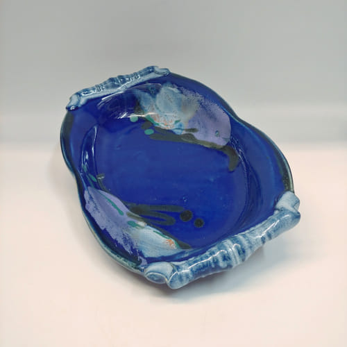 #220140 Platter Cobalt 11x7 $18 at Hunter Wolff Gallery